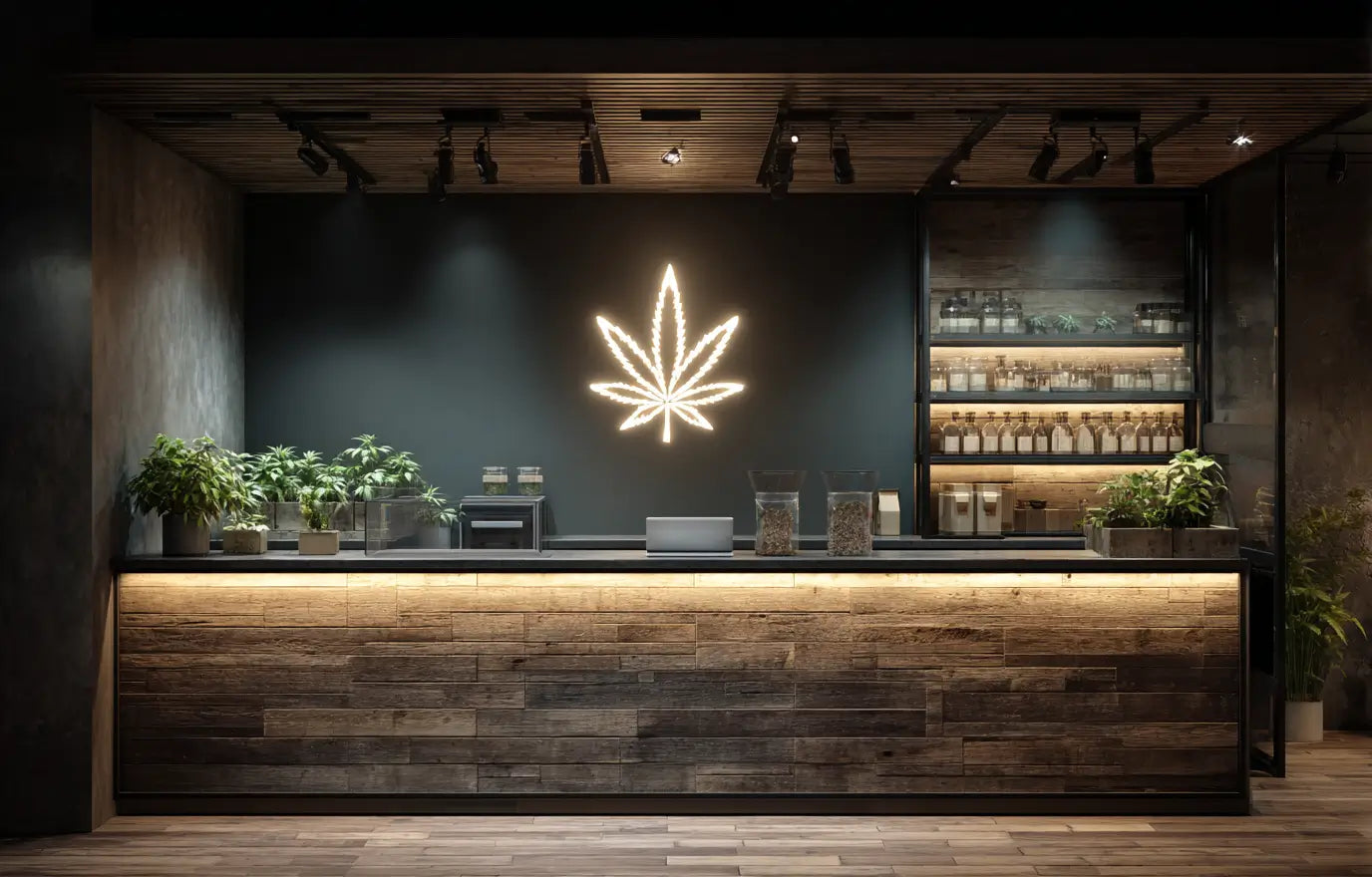 Die Ladentheke vom Cannabis Shop Münster