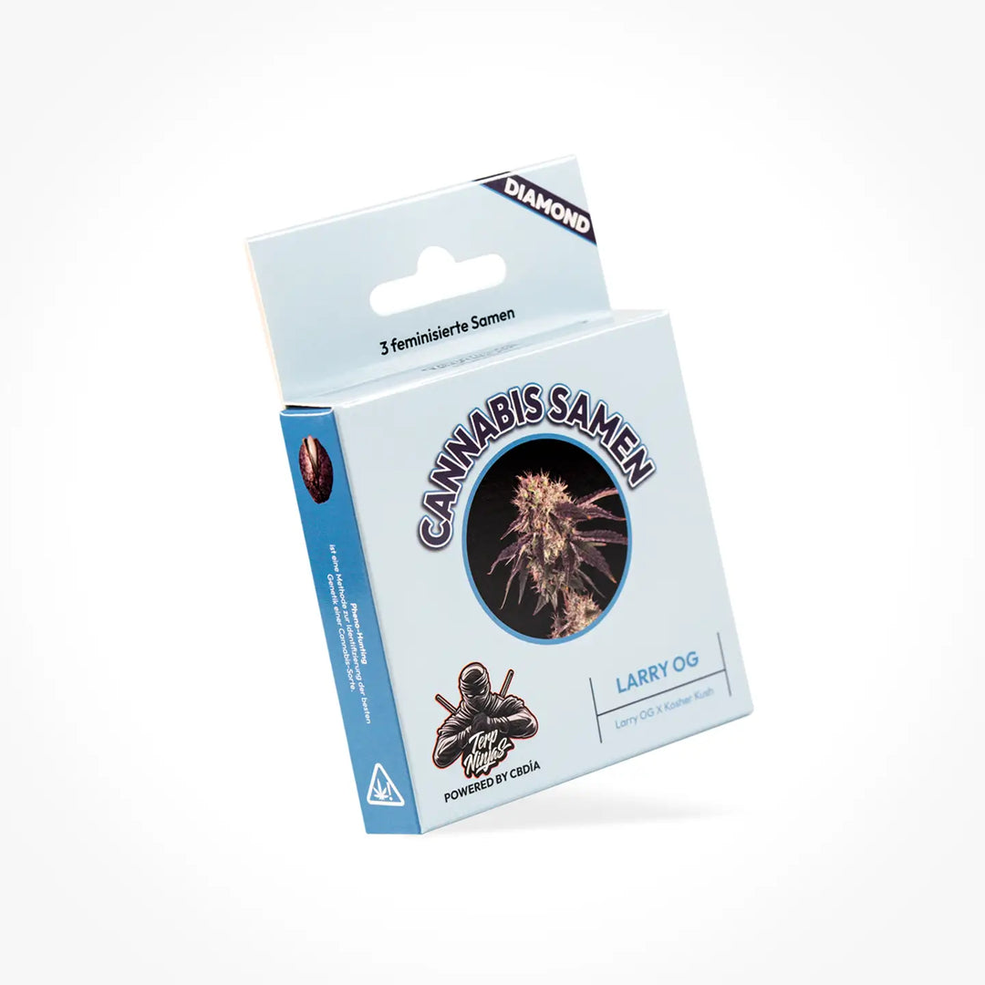 Eine Samen Verpackung der Sorte Larry OG