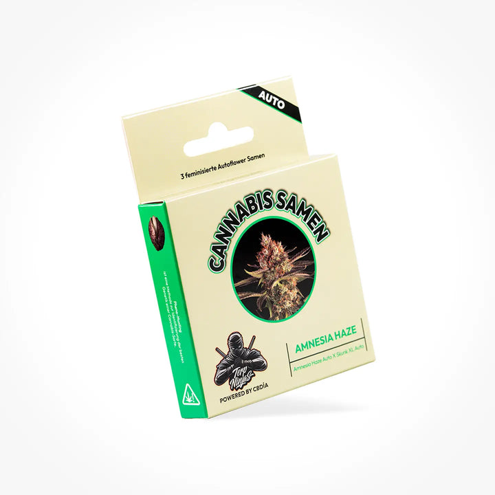 Eine Samen Verpackung der Sorte Amnesia Haze