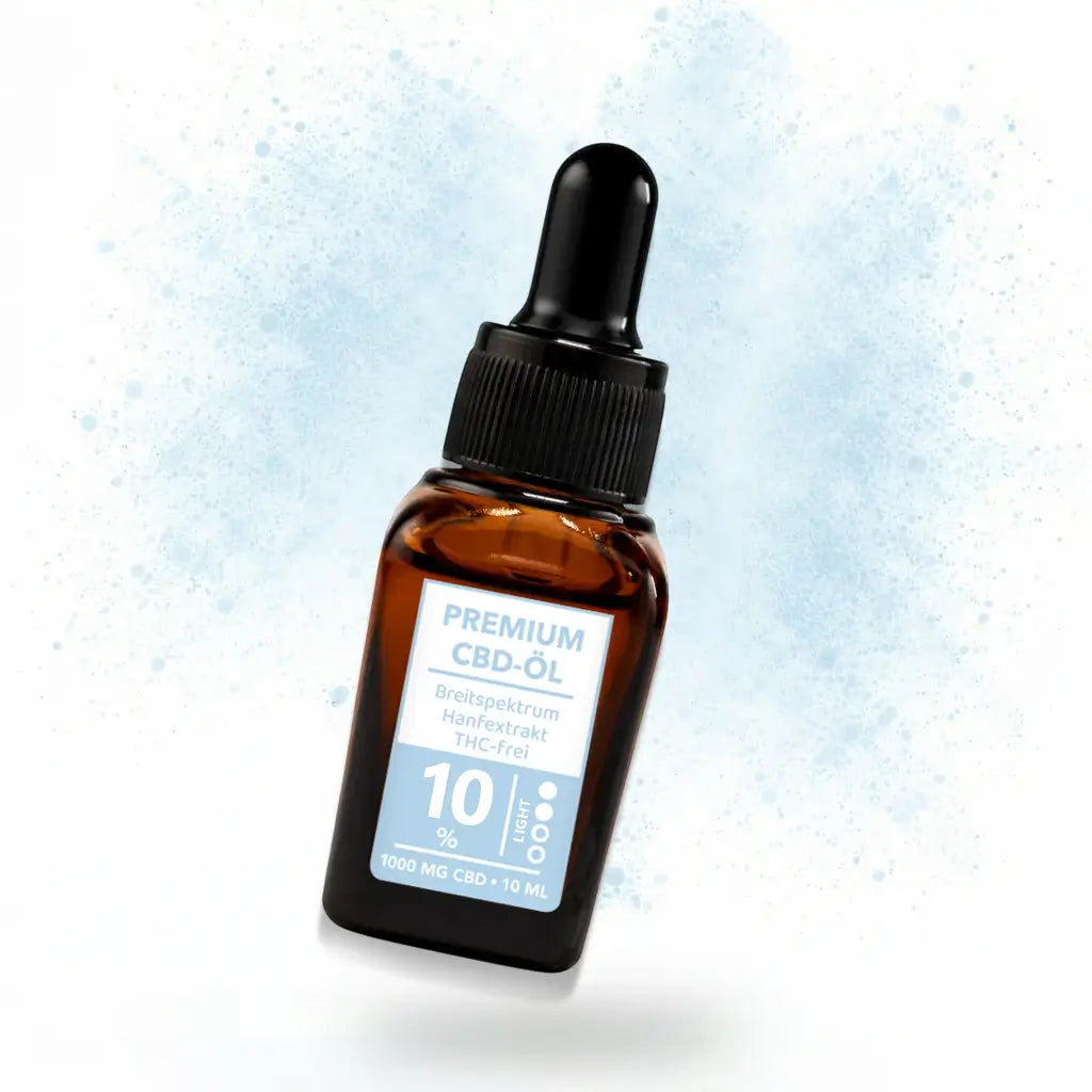 Breitspektrum CBD Öl 10 schwebend in der Luft
