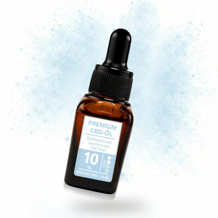 Breitspektrum CBD Öl 10 schwebend in der Luft