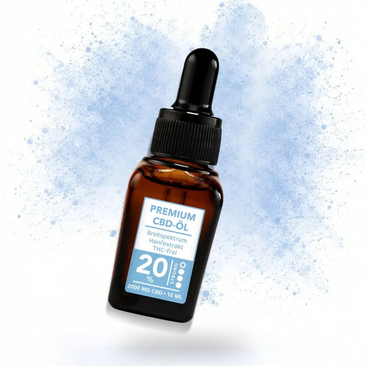Breitspektrum CBD Öl 20 schwebend in der Luft
